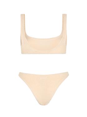 Woman beige classic crinkle bralette bikini Naima Elise
