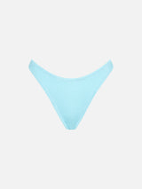 Light blue swim briefs crinkle fabric