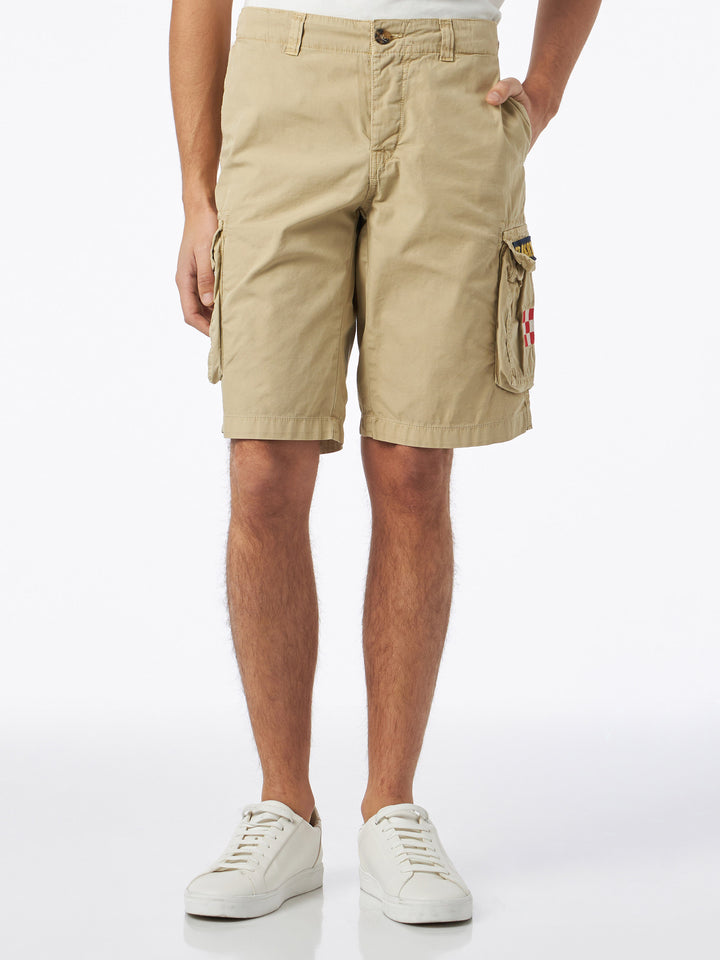Man beige cotton cargo shorts - MC2 Saint Barth