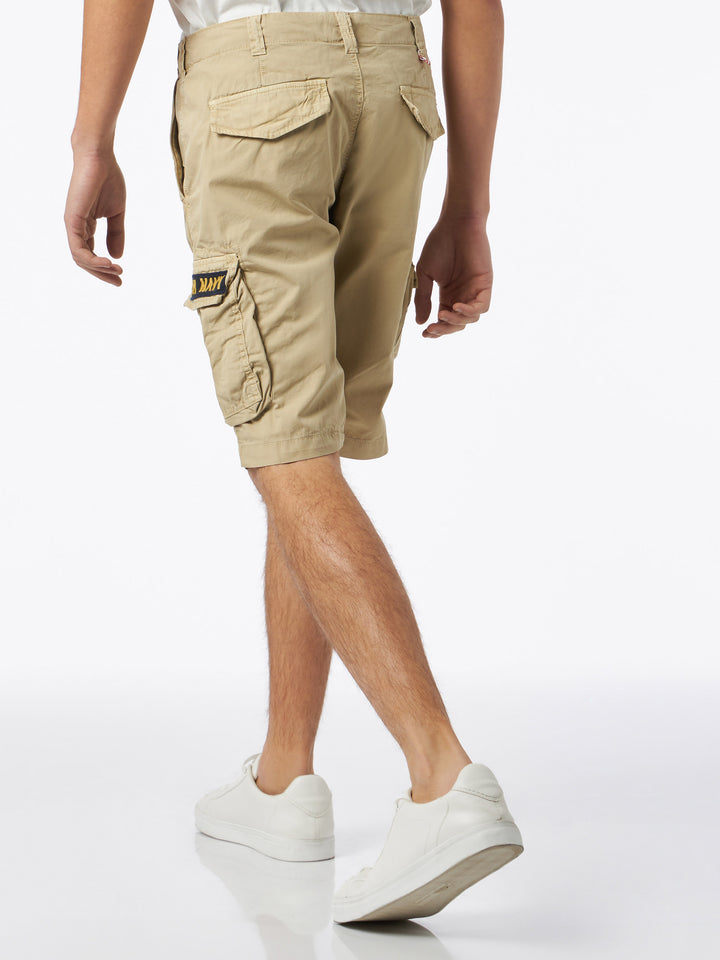 Man beige cotton cargo shorts - MC2 Saint Barth