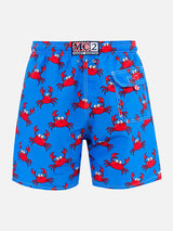 Man mid-length Gustavia swim-shorts with crab print