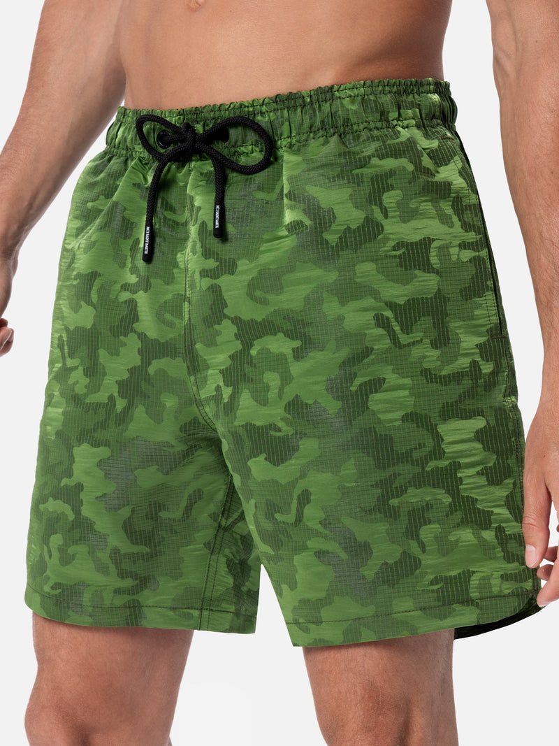 Herren-Badeshorts aus Ripstop-Stoff Harbor The Riviera mit Tarn-Jacquard-Print