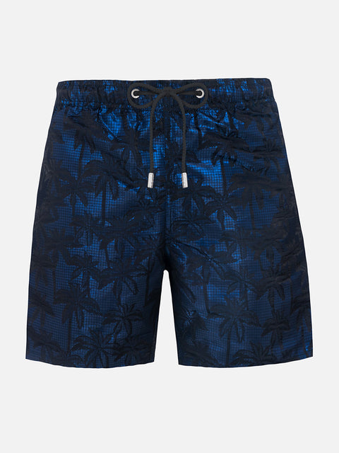 Man ripstop fabric swim shorts Harbour The Riviera with palm jacquard - MC2 Saint Barth
