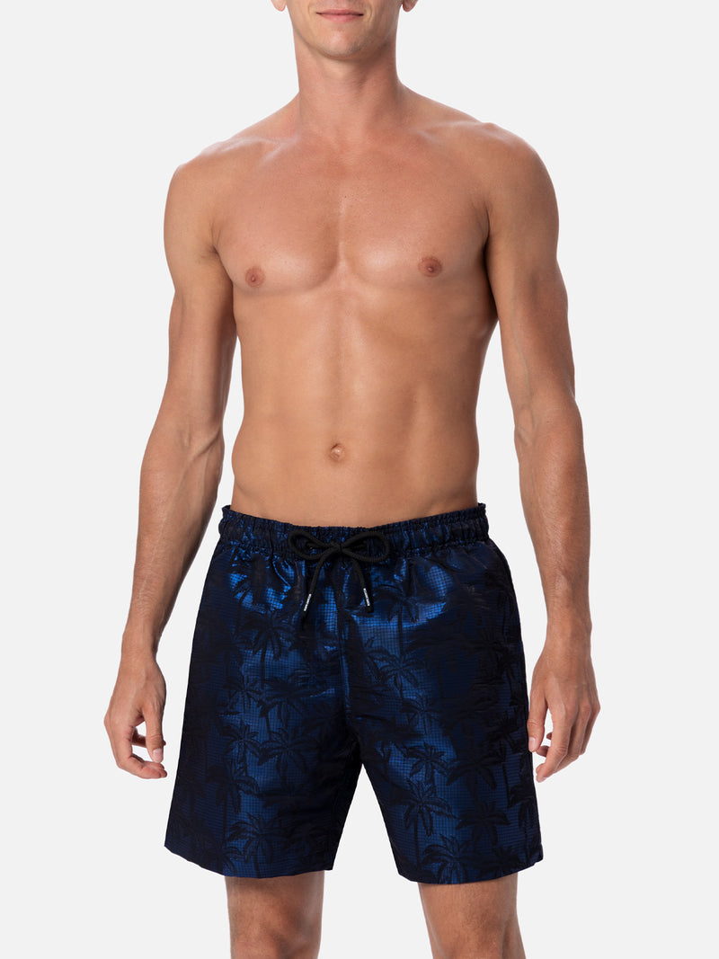 Herren-Badeshorts aus Ripstop-Stoff Harbor The Riviera mit Palmen-Jacquard-Print