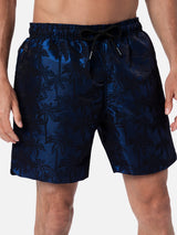 Herren-Badeshorts aus Ripstop-Stoff Harbor The Riviera mit Palmen-Jacquard-Print