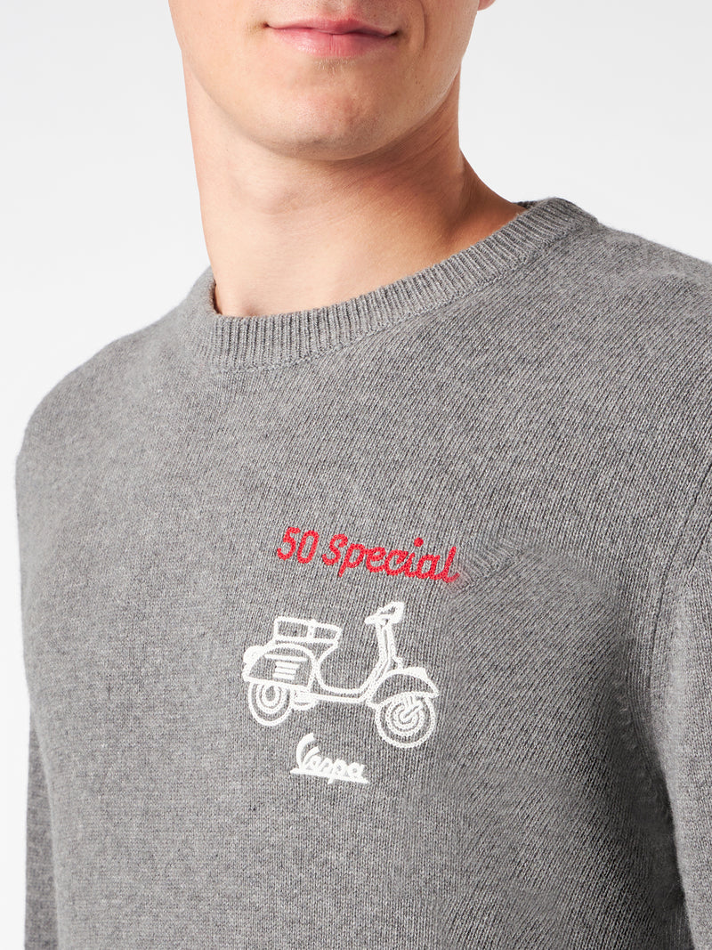 Man crewneck sweater with Vespa embroidery | VESPA© SPECIAL EDITION