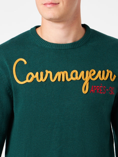 Man crewneck sweater with Courmayeur Après Ski embroidery - MC2 Saint Barth
