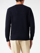 Man crewneck sweater with Cortina vs Courma jacquard