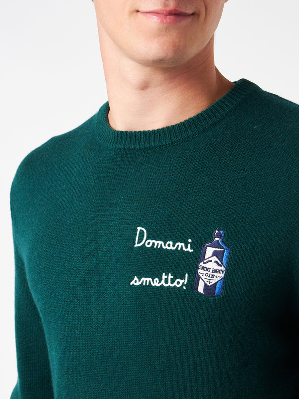 Man crewneck sweater with Domani Smetto embroidery