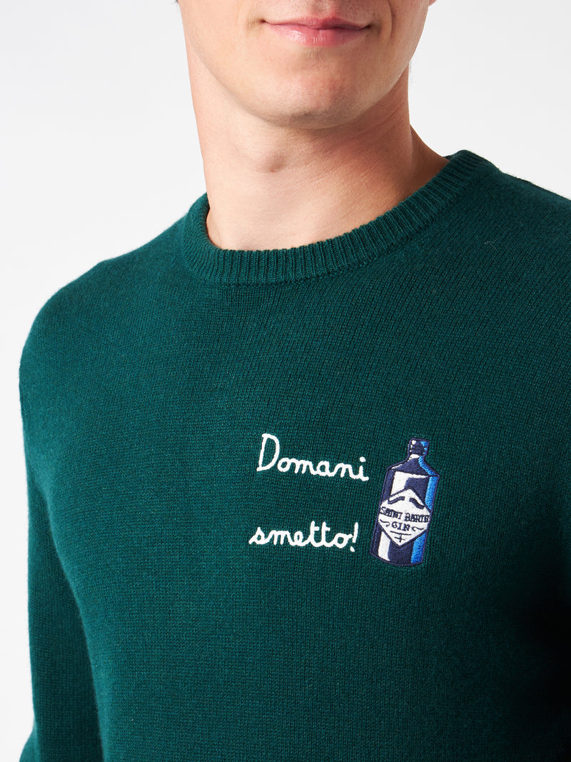 Maglia da uomo girocollo con ricamo Domani Smetto