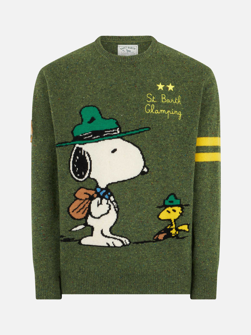 Donegal-Pullover für Herren mit Rundhalsausschnitt und Snoopy-Jacquard-Print | SNOOPY – ©PEANUTS SONDERAUSGABE