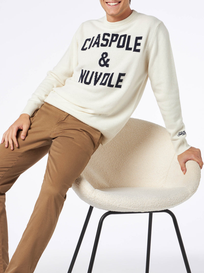 Man sweater with Ciaspole e Nuvole jacquard