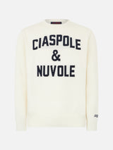 Man sweater with Ciaspole e Nuvole print