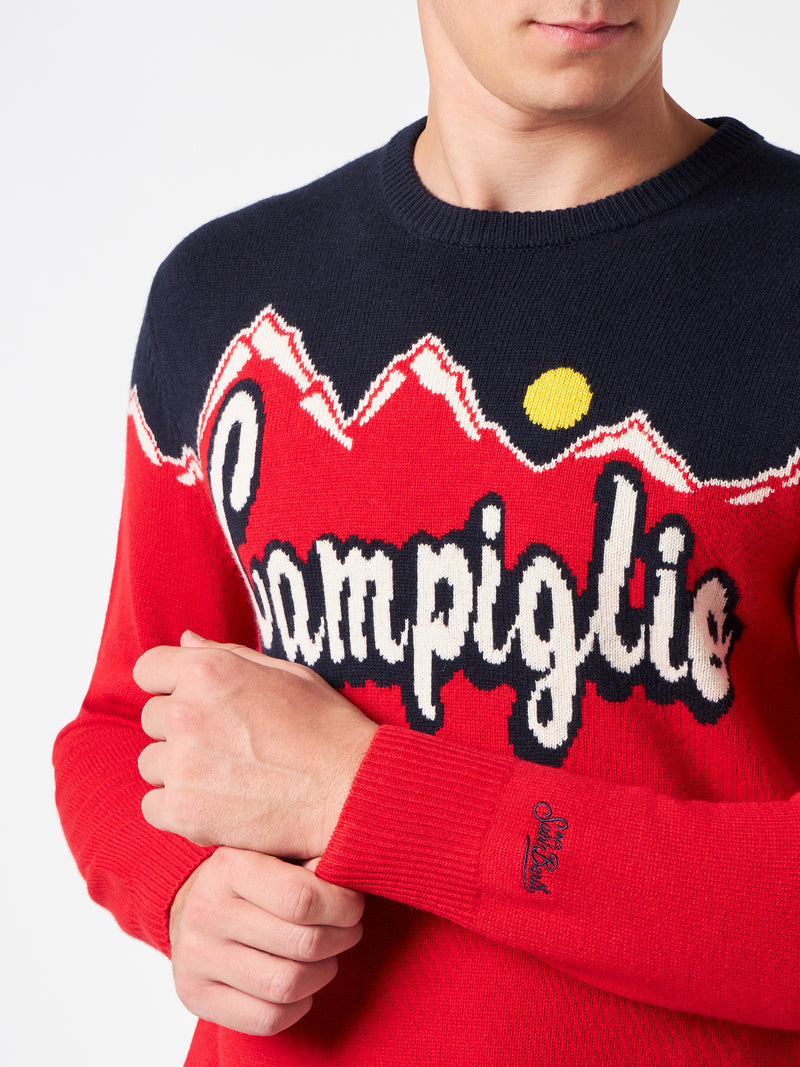 Maglione da uomo girocollo con stampa jacquard Campiglio