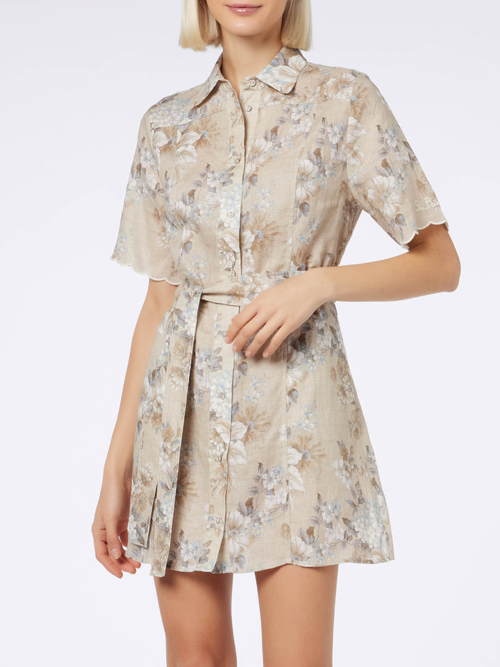 Woman flower linen dress Hermione - MC2 Saint Barth