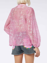 Blusa da donna in voile di seta paisley Harper