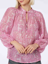 Blusa da donna in voile di seta paisley Harper