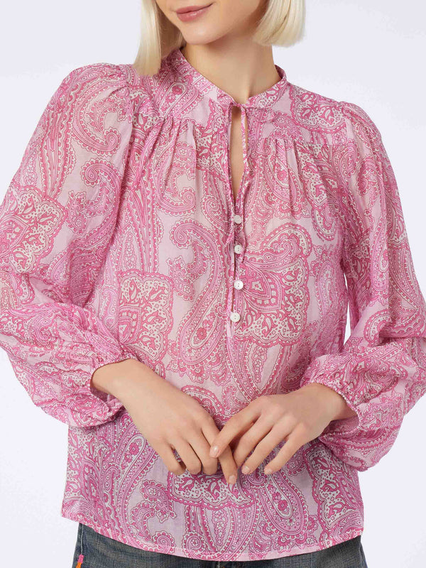 Woman silk voile paisley blouse Harper