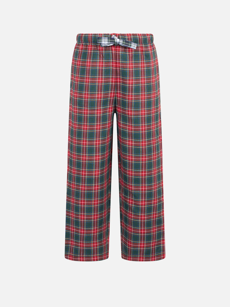 Kid pajama pants with tartan print