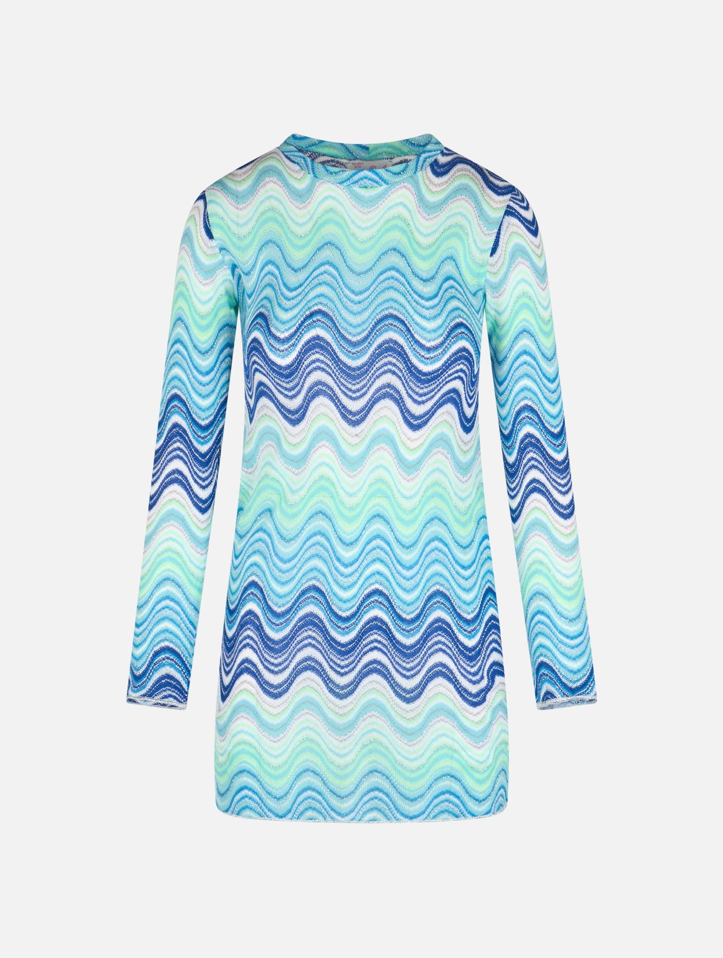 Woman raschel knit light blue short dress Imany - MC2 Saint Barth