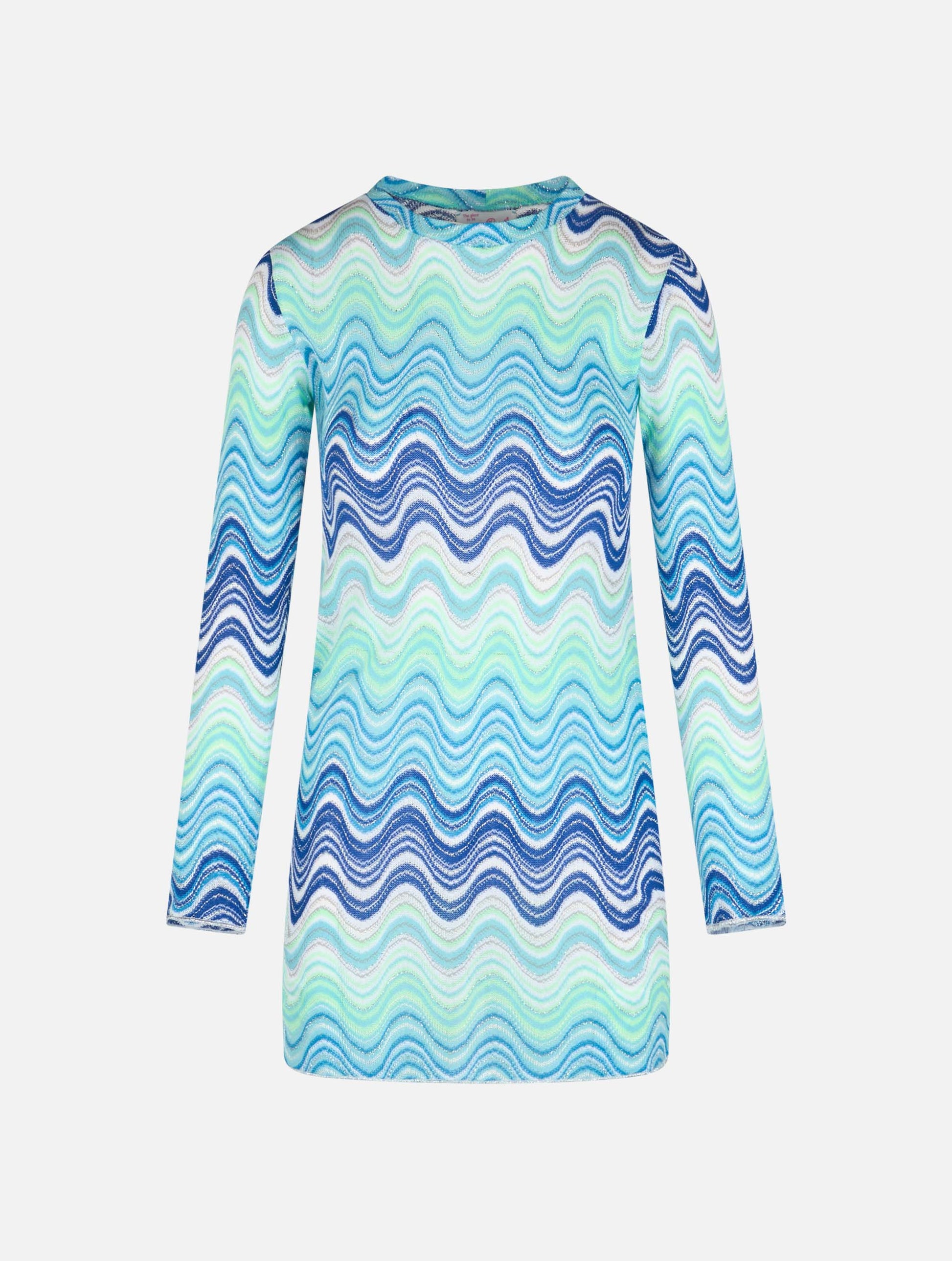 Woman raschel knit light blue short dress Imany - MC2 Saint Barth