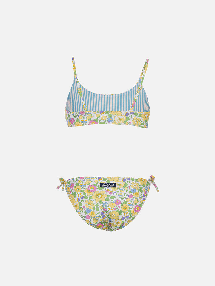 Girl double face bralette bikini Jaiden with Betsy print | MADE WITH LIBERTY FABRIC - MC2 Saint Barth