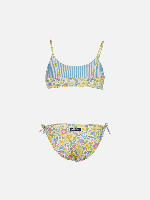 Doubleface-Bralette-Bikini Jaiden für Mädchen mit Betsy-Print | HERGESTELLT AUS LIBERTY-STOFF