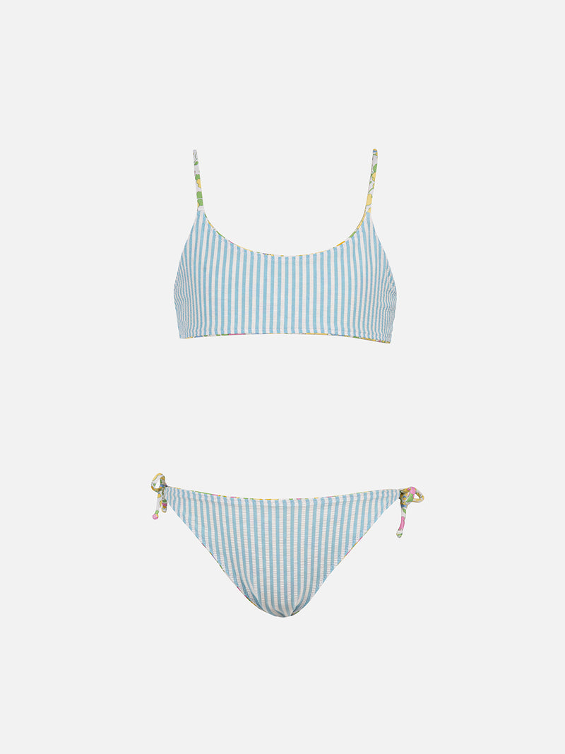 Girl double face bralette bikini Jaiden with Betsy print  | MADE WITH LIBERTY FABRIC