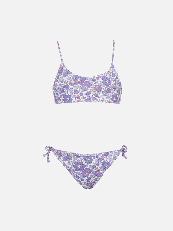 Bikini a bralette double face da bambina Jaiden | REALIZZATO CON TESSUTO LIBERTY