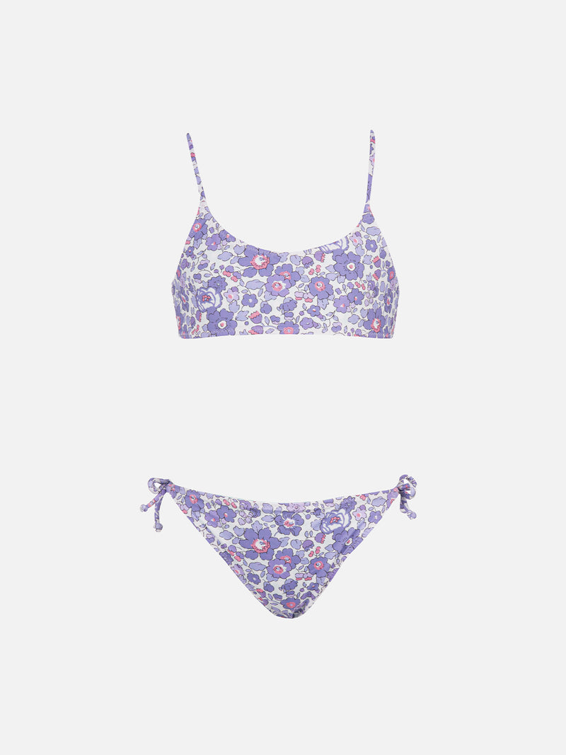 Doubleface-Bralette-Bikini Jaiden für Mädchen mit Betsy-Print | HERGESTELLT AUS LIBERTY-STOFF