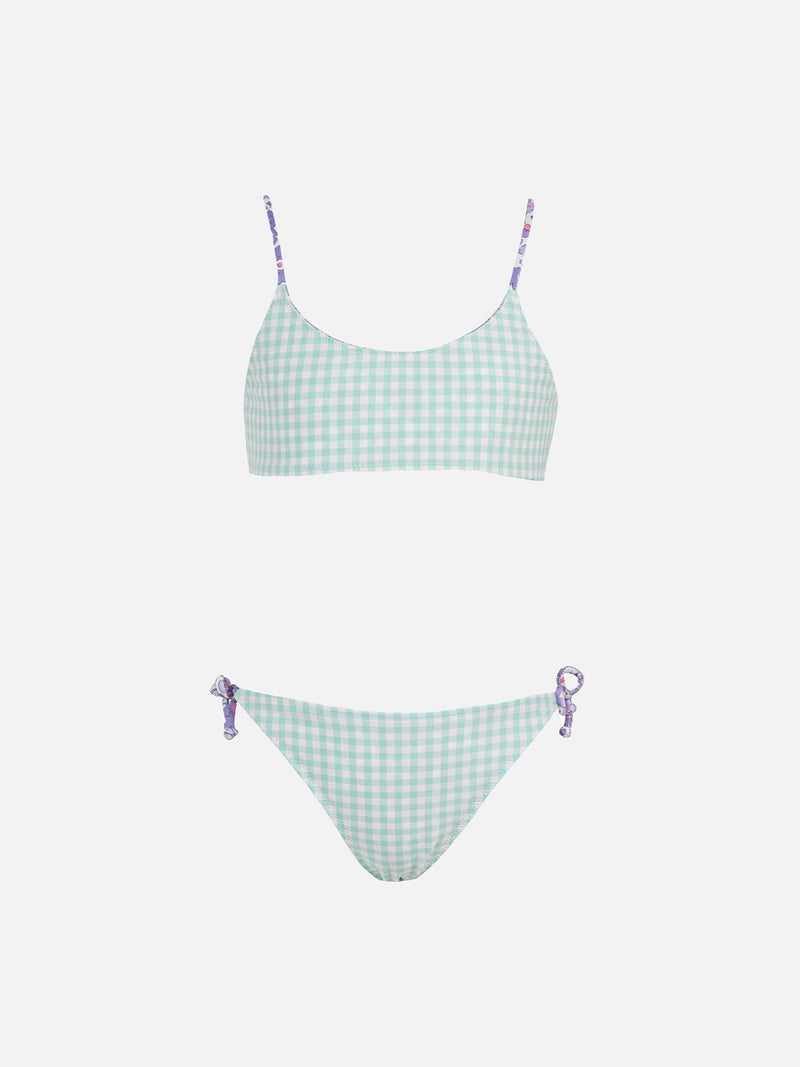 Doubleface-Bralette-Bikini Jaiden für Mädchen mit Betsy-Print | HERGESTELLT AUS LIBERTY-STOFF