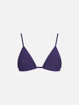 Woman purple triangle top