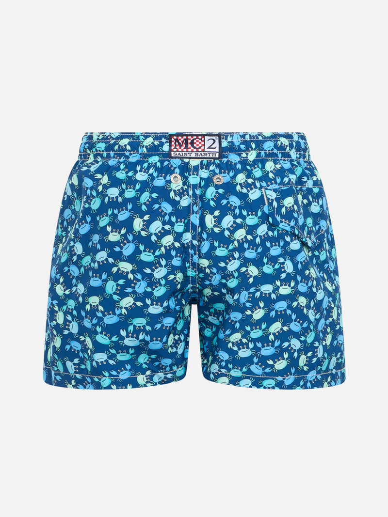 Boy lightweight fabric swim-shorts Jean Lighting 70 with crabs print