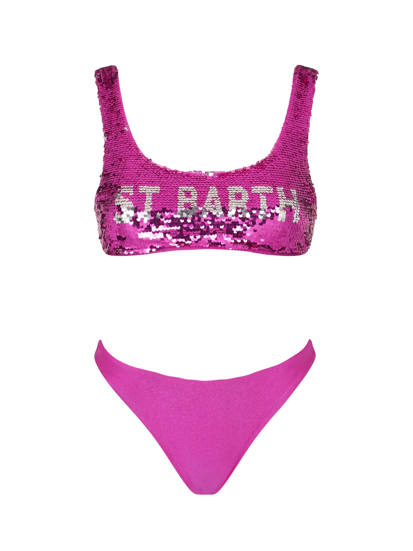 Woman fucsia sequins bralette bikini