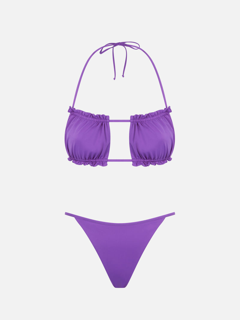 Lila Bandeau-Bikini für Damen