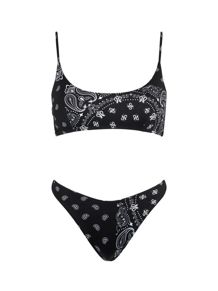 Damen-Bralette-Bikini mit Bandana-Print