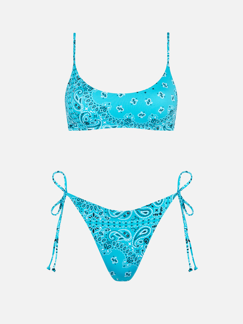 Bikini da donna a bralette con stampa bandana