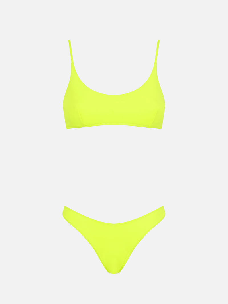 Damen-Bralette-Bikini in Neongelb