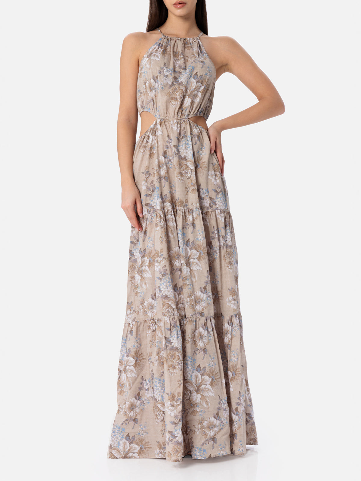 woman cut out long dress Kaby with flower print - MC2 Saint Barth