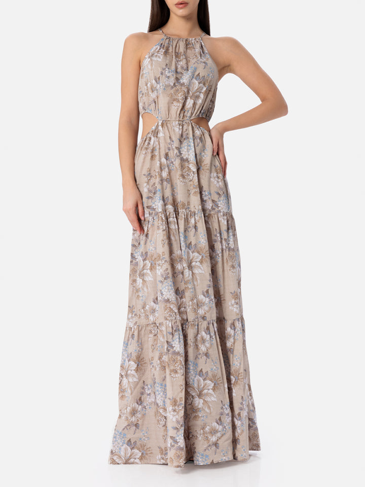 woman cut out long dress Kaby with flower print - MC2 Saint Barth