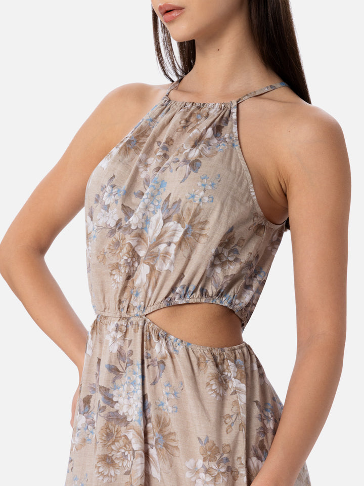woman cut out long dress Kaby with flower print - MC2 Saint Barth