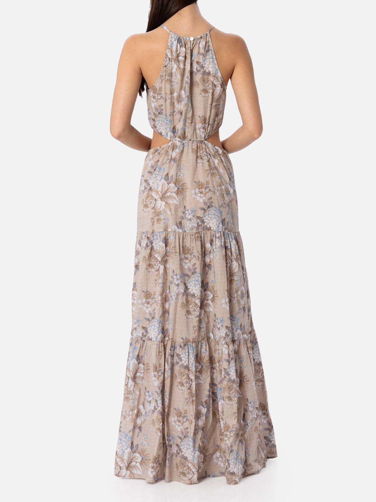 woman cut out long dress Kaby with flower print - MC2 Saint Barth