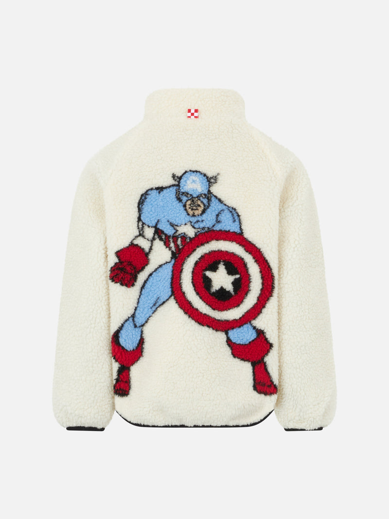 Giacca sherpa da bambino con stampa Capitan America | EDIZIONE SPECIALE MARVEL