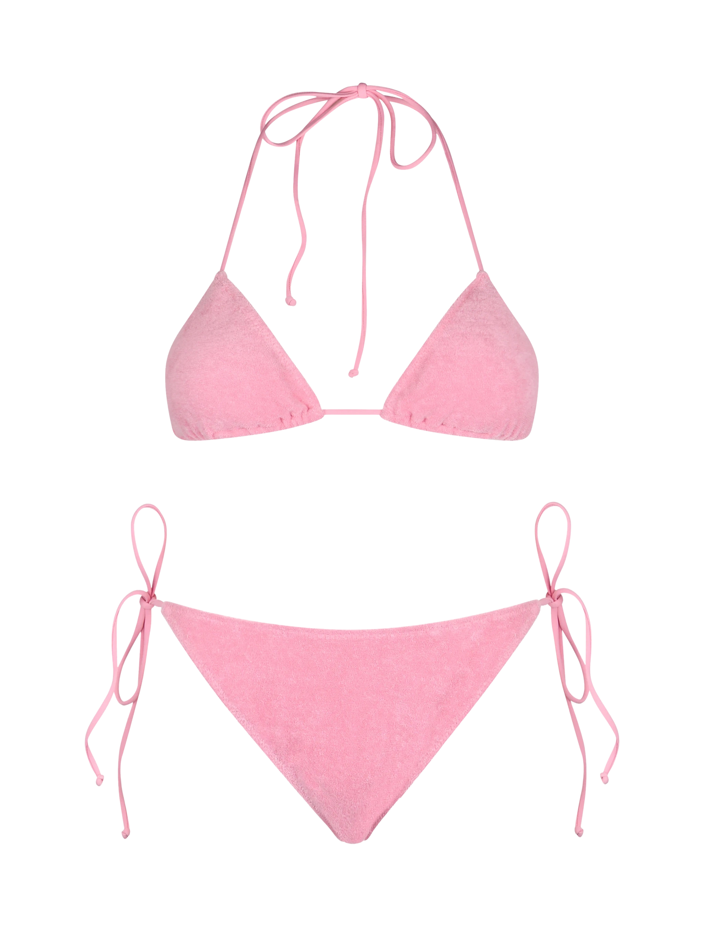 Woman pink terry triangle bikini Leah Virgo - MC2 Saint Barth