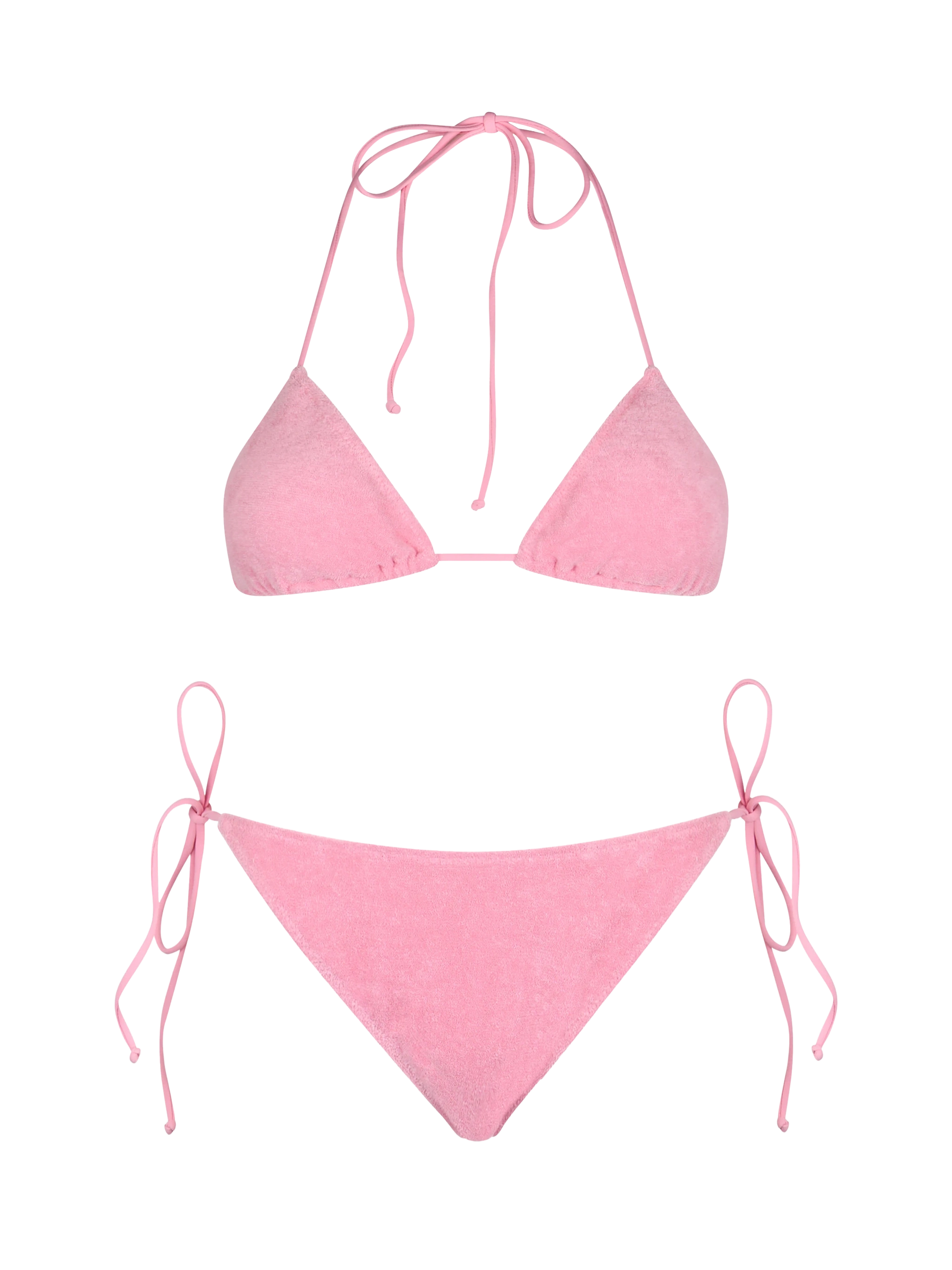 Woman pink terry triangle bikini Leah Virgo - MC2 Saint Barth