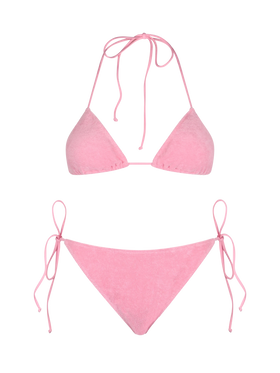 Woman pink terry triangle bikini Leah Virgo - MC2 Saint Barth