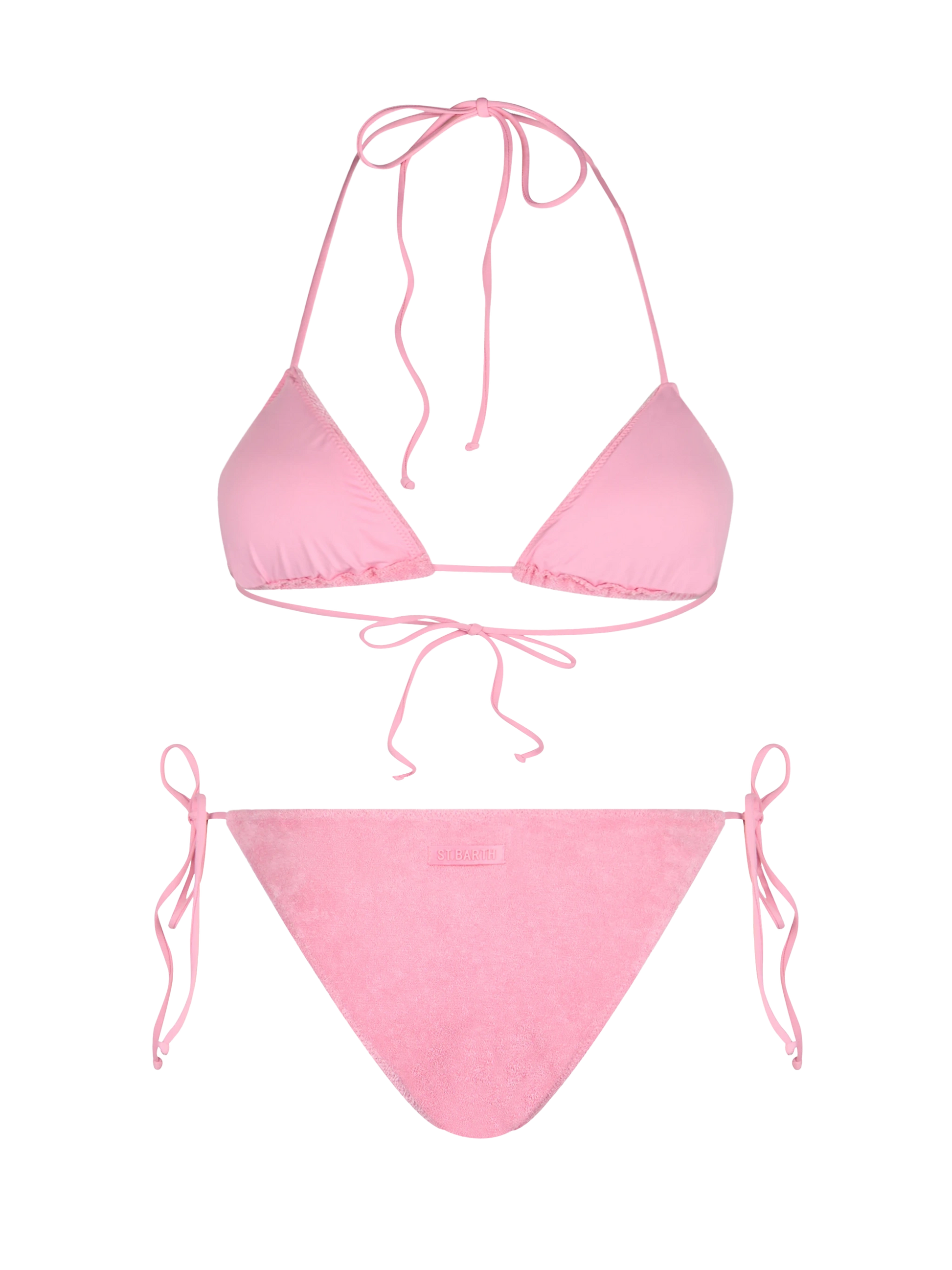 Woman pink terry triangle bikini Leah Virgo - MC2 Saint Barth