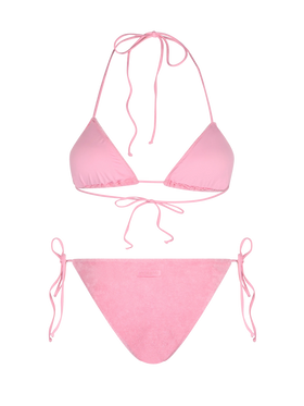 Woman pink terry triangle bikini Leah Virgo - MC2 Saint Barth
