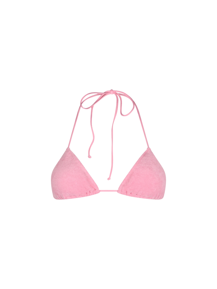 Costume da bagno donna con top a triangolo in spugna rosa Leah