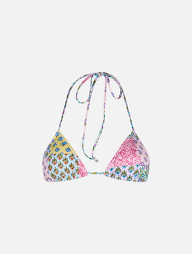 Bañador de mujer con top triangular Leah con parche floral radical 